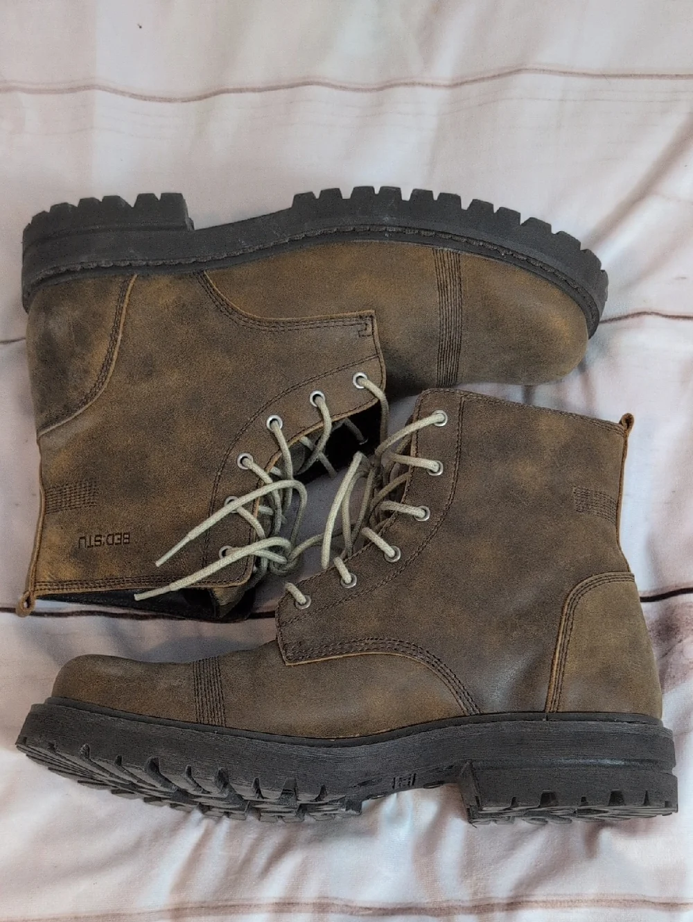 Bed Stu Men's Brown Leather Lace-Up Leather Boots size 12 Dress Up Or Casual